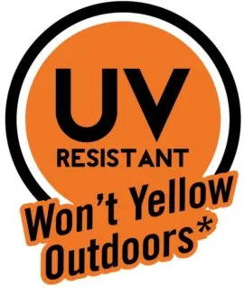 UV resistant won't yellow outdoors