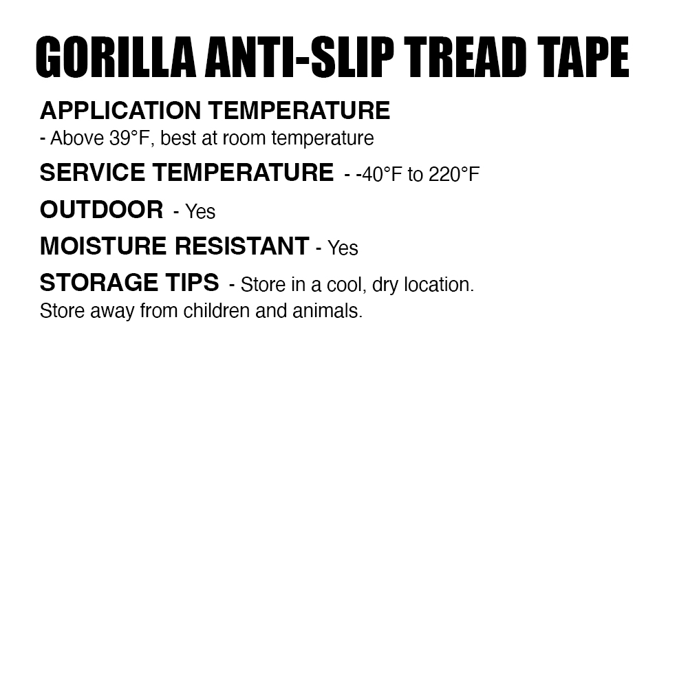 Gorilla AntiSlip Tread Tape Gorilla Glue