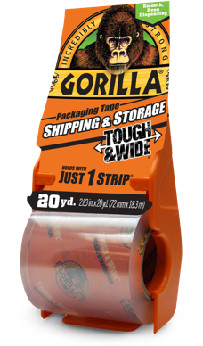 Black & Silver Gorilla Tape Packaging Tape NEW Gorilla Tough Pack lot of 2 