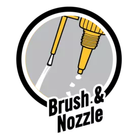 Brush and nozzle