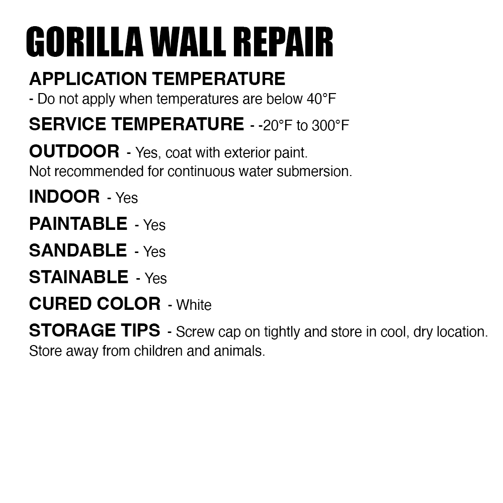Gorilla Wall Repair Gorilla Glue