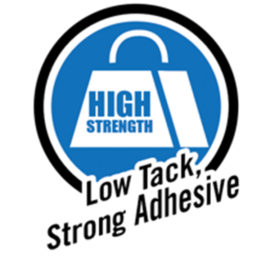 Low tack, strong adhesive